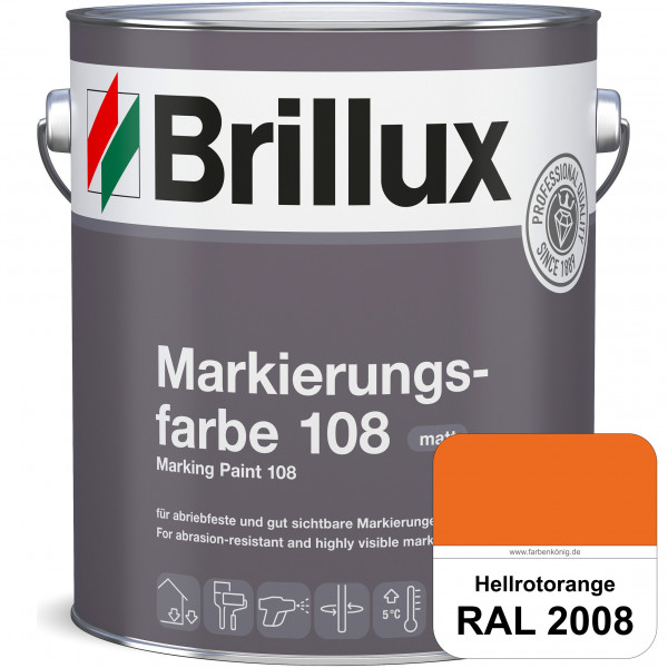 Markierungsfarbe 108 (RAL 2008 Hellrotorange) Markierungsfarbe für Asphalt, Betonböden, Zementestric