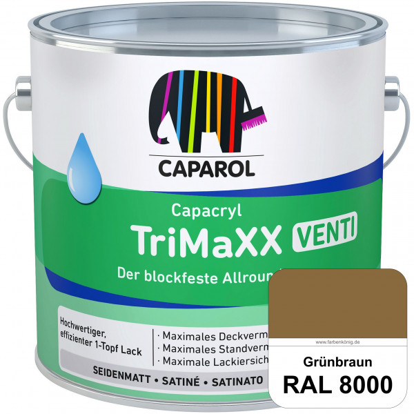 Capacryl TriMaXX Venti (RAL 8000 Grünbraun) Der blockfeste Allrounder für Fenster & Türen