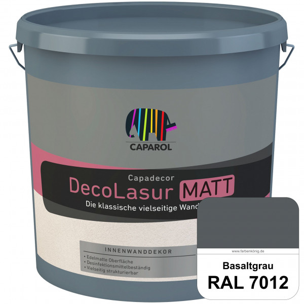 Capadecor DecoLasur Matt (RAL 7012 Basaltgrau) Matte Lasurfarbe auf Dispersionsbasis (innen)