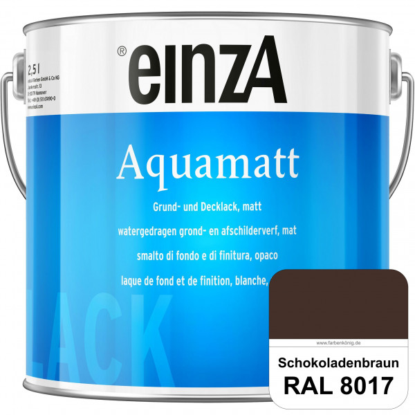 einzA Aquamatt (RAL 8017 Schokoladenbraun) Wasserverdünnbare Vorstreichfarbe & matte Lackfarbe
