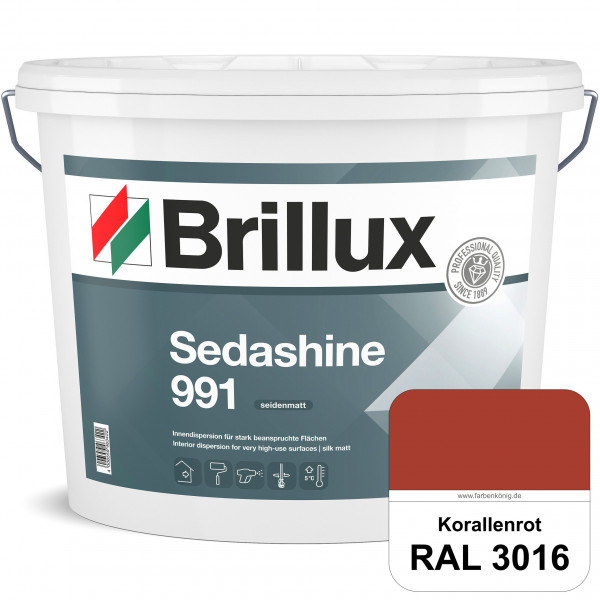 Sedashine 991 (RAL 3016 Korallenrot) Seidenmatte Innendispersion für hoch strapazierfähige & gut rei