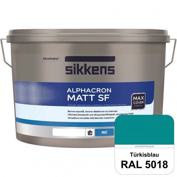 Alphacron Matt SF (RAL 5018 Türkisblau) stumpfmatte & hochwertige Premium-Wandfarbe (innen)