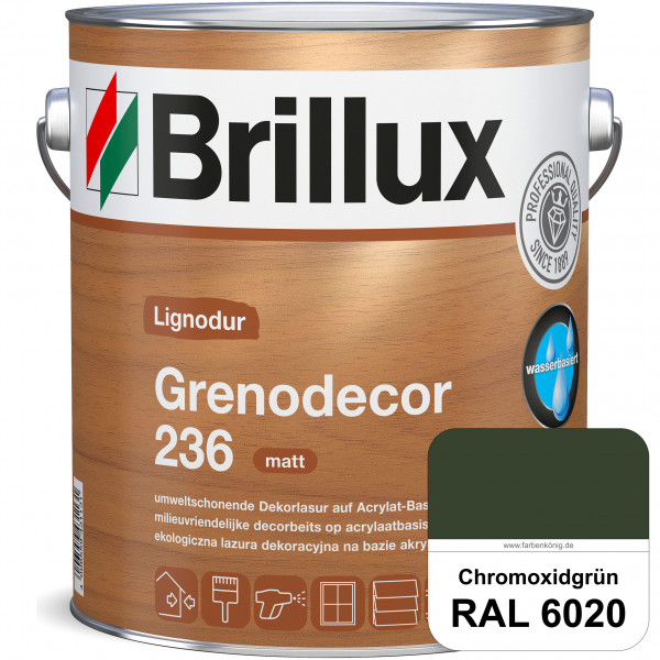 Grenodecor 236 (RAL 6020 Chromoxidgrün) Umwelt- und gesundheitsschonende, diffusionsfähige Dekorlasu