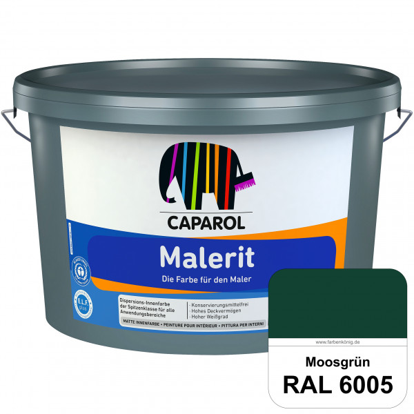 Malerit E.L.F. (RAL 6005 Moosgrün) matte Innenfarbe für Neu- & Renovierungsanstriche