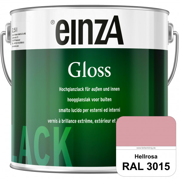 einzA Gloss (RAL 3015 Hellrosa) Hochwertiger Alkydharzlack in Premium-Qualität, hochglänzend.