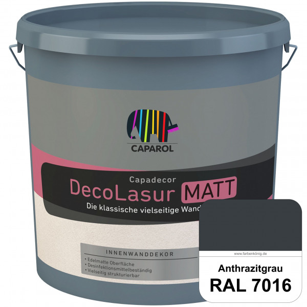 Capadecor DecoLasur Matt (RAL 7016 Anthrazitgrau) Matte Lasurfarbe auf Dispersionsbasis (innen)