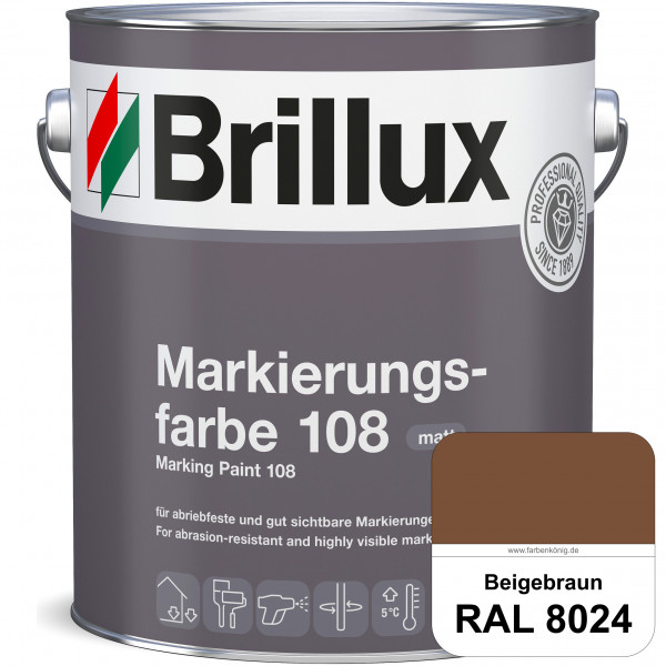 Markierungsfarbe 108 (RAL 8024 Beigebraun) Markierungsfarbe für Asphalt, Betonböden, Zementestrichen