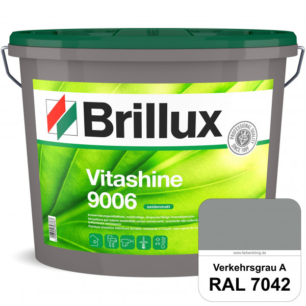 Vitashine 9006 (RAL 7042 Verkehrsgrau A) hochwertige konservierungsmittelfreie und seidenmatte Innen