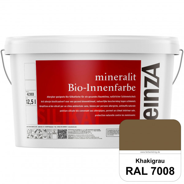einzA mineralit Bio-Innenfarbe (RAL 7008 Khakigrau) Bio-Silikat-Innenfarbe gemäß VOB DIN 18 363