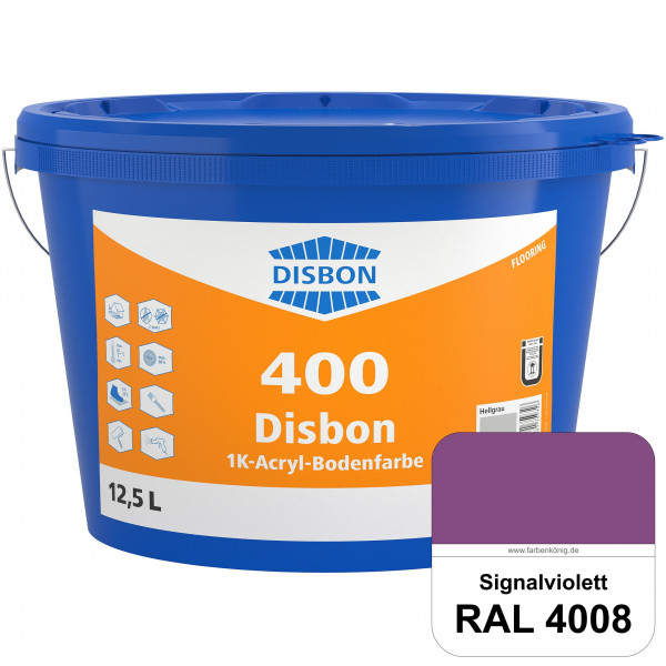 Disbon 400 1K-Acryl-Bodenfarbe (RAL 4008 Signalviolett) Dispersionsbeschichtung für mineralische Bod