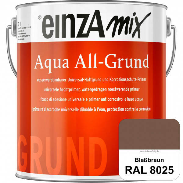 einzA Aqua All-Grund (RAL 8025 Blassbraun) Wasserverdünnbarer Haftgrund & Korrosionsschutz-Primer