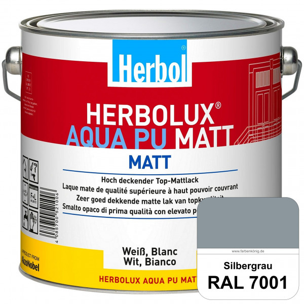 Herbolux Aqua PU Matt (RAL 7001 Silbergrau) Top-PU-Mattlack auf Wasserbasis (Innen)