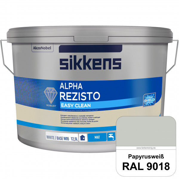 Alpha Rezisto Easy Clean (RAL 9018 Papyrusweiß) Extrem widerstandsfähige & matte Innenfarbe