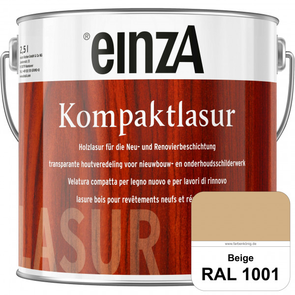 einzA Kompaktlasur (RAL 1001 Beige) Lasuranstrich für den Neu- und Renovieranstrich