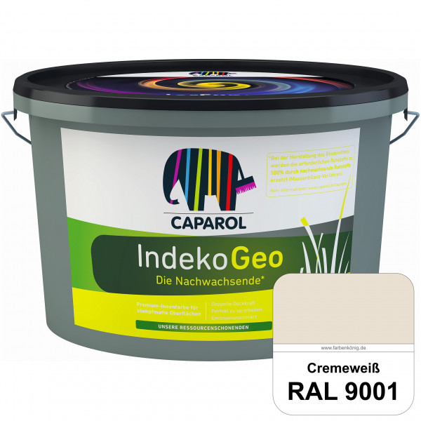 IndekoGeo (RAL 9001 Cremeweiß) Ressourcenschonende Premium Innenfarbe für stumpfmatte Oberflächen