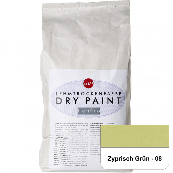DRY-PAINT Lehmtrockenfarbe - Zyprisch Grün - 08
