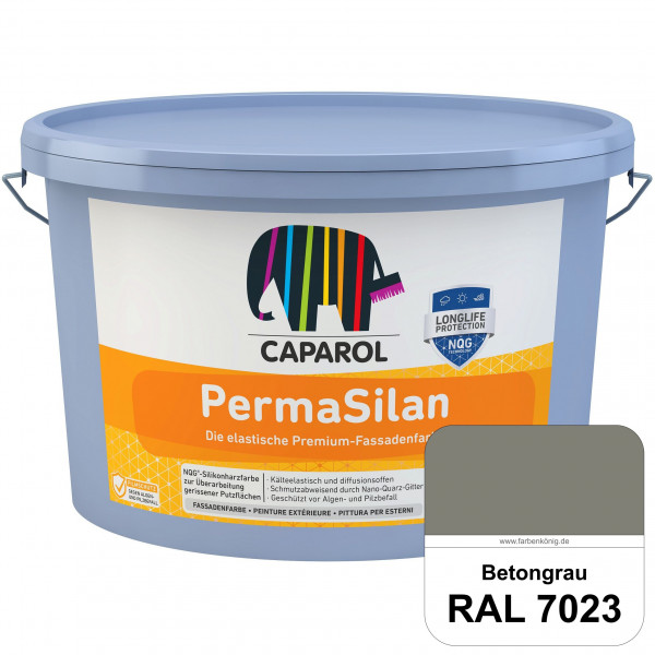 PermaSilan (RAL 7023 Betongrau) Elastische, diffusionsoffene Fassadenfarbe mit integrierter Nano-Qua