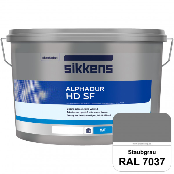 Alphadur HD SF (RAL 7037 Staubgrau) matte hochdeckende waschbeständige Innenwandfarbe