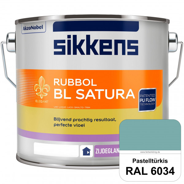 Rubbol BL Satura (RAL 6034 Pastelltürkis) seidenglänzender PU-Lack (wasserbasiert) innen & außen