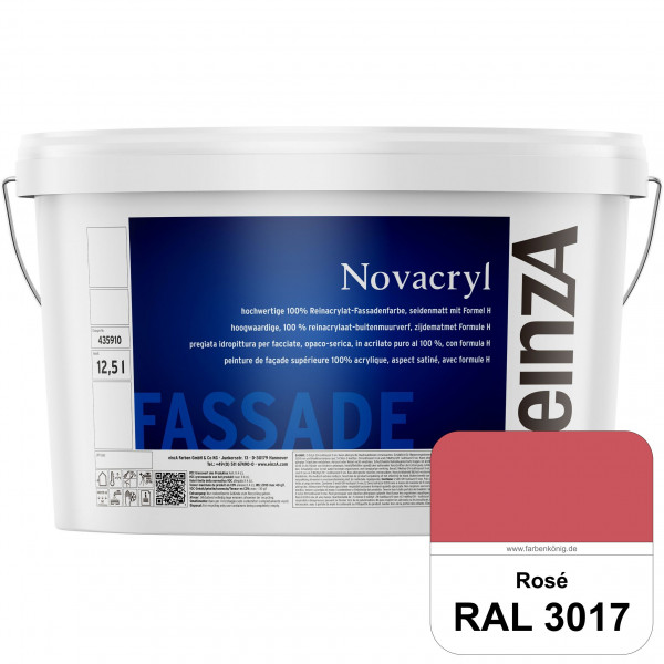 einzA Novacryl (RAL 3017 Rosa) Reinacrylat-Fassadenfarbe, seidenmatt