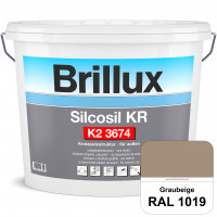 Silcosil KR K2 3674 (RAL 1019 Graubeige) siliconverstärkter Dekorputz, Kratzputzstruktur, wetterbest