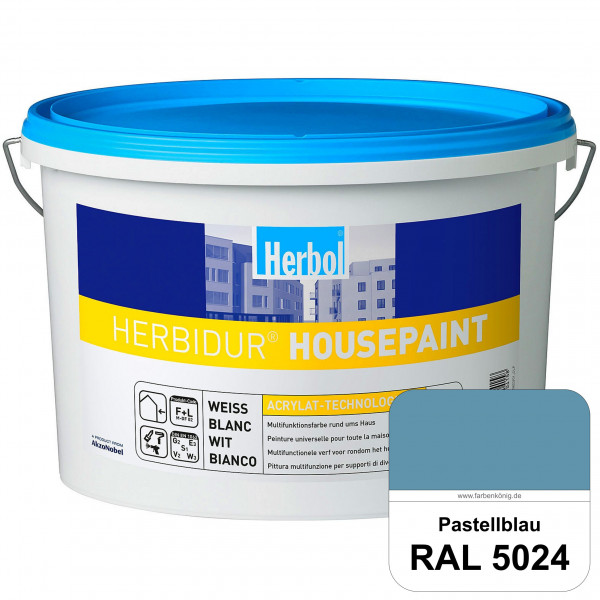 Herbidur Housepaint (RAL 5024 Pastellblau) seidenmatte Reinacrylat-Fassadenfarbe