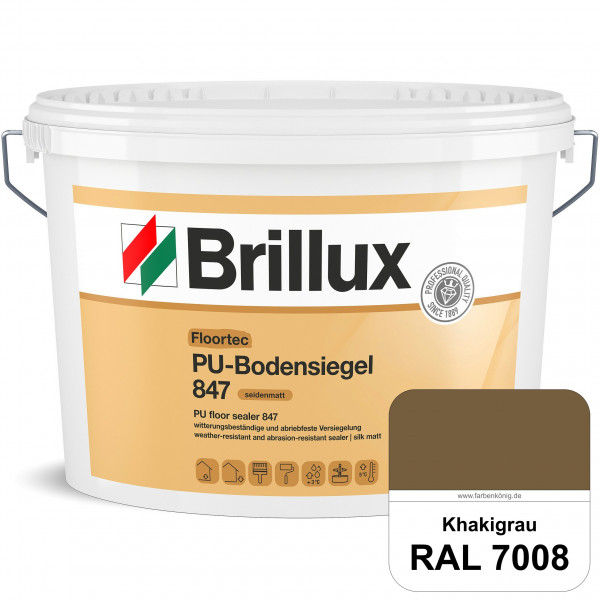 Floortec PU-Bodensiegel ELF 847 (RAL 7008 Khakigrau) seidenmatt, witterungsbeständig, außen & innen