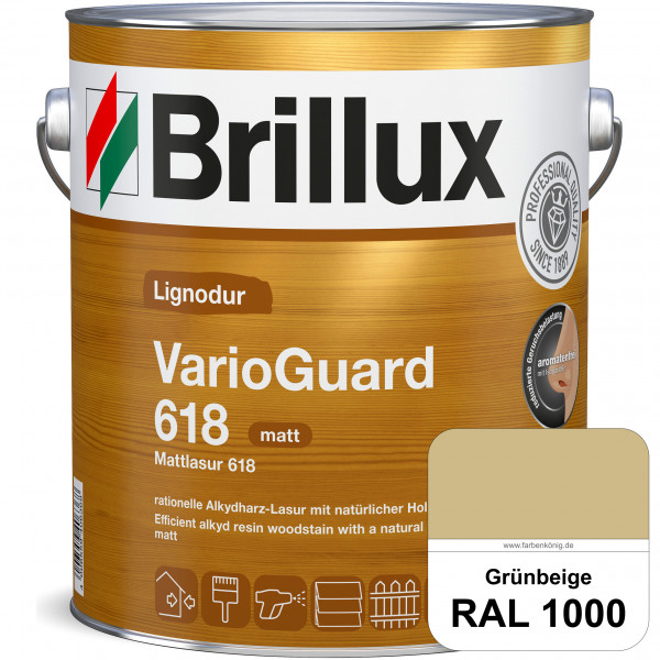 Mattlasur 618 (RAL 1000 Grünbeige) matte & wetterbeständige Lasur (lösemittelhaltig) für Laub- und N