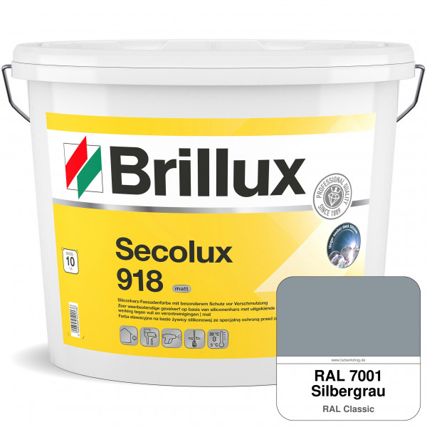 Secolux 918 TSR-Formel (RAL 7001 Silbergrau) für den Einsatz auf WDVS - ehemals Silicon-Fassadenfarb