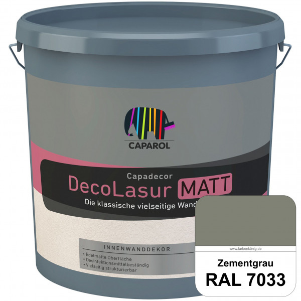 Capadecor DecoLasur Matt (RAL 7033 Zementgrau) Matte Lasurfarbe auf Dispersionsbasis (innen)