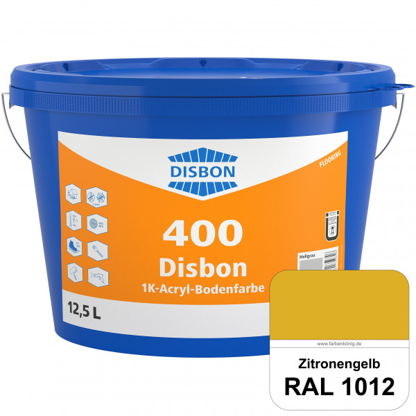 Disbon 400 1K-Acryl-Bodenfarbe (RAL 1012 Zitronengelb) Dispersionsbeschichtung für mineralische Bode