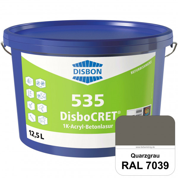 DisboCRET 535 1K-Acryl-Betonlasur (RAL 7039 Quarzgrau) Schutzbeschichtung für Beton im Außenbereich