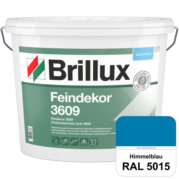 Feindekor ELF 3609 (RAL 5015 Himmelblau) Glattputz nach DIN EN 15824 zur Erzielung dekorativer und s