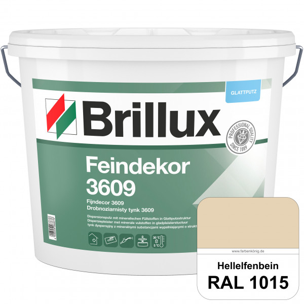 Feindekor ELF 3609 (RAL 1015 Hellelfenbein) Glattputz nach DIN EN 15824 zur Erzielung dekorativer un