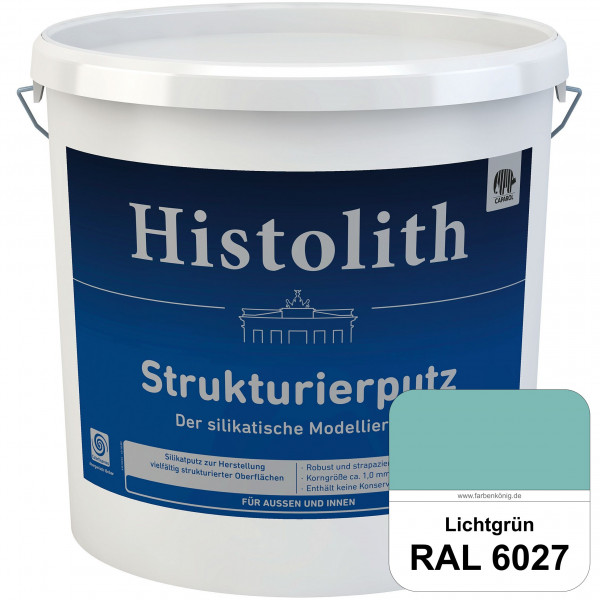 Histolith Strukturierputz (RAL 6027 Lichtgrün) Der silikatische Modellierputz für Außen & Innen