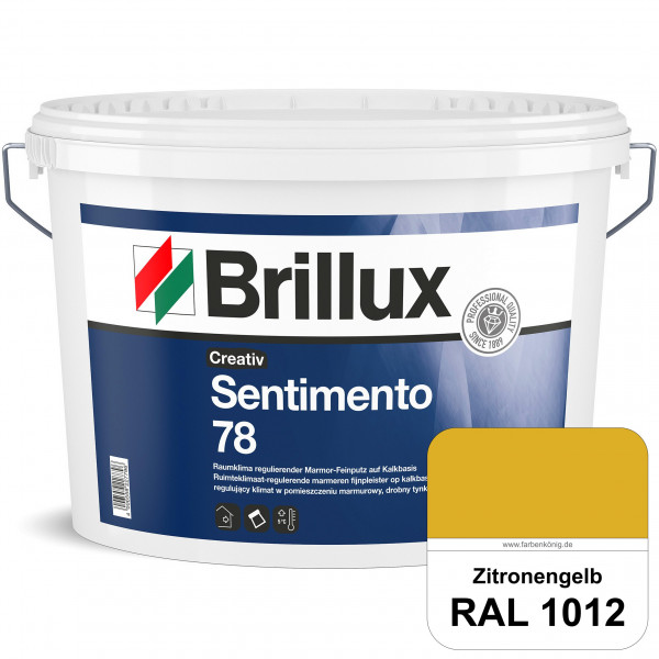 Creativ Sentimento 78 (RAL 1012 Zitronengelb) Marmor-Feinputz auf Kalkbasis, zur Erzielung matter Ob