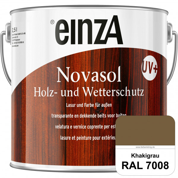 einzA Novasol HW Farbe (RAL 7008 Khakigrau) Deckender Wetterschutz für außen