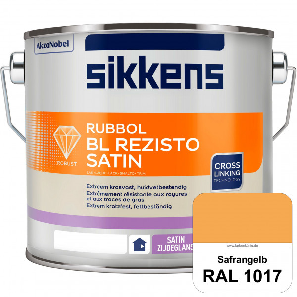 Rubbol BL Rezisto Satin (RAL 1017 Safrangelb) seidenglänzender und strapazierfähiger Lack (wasserbas