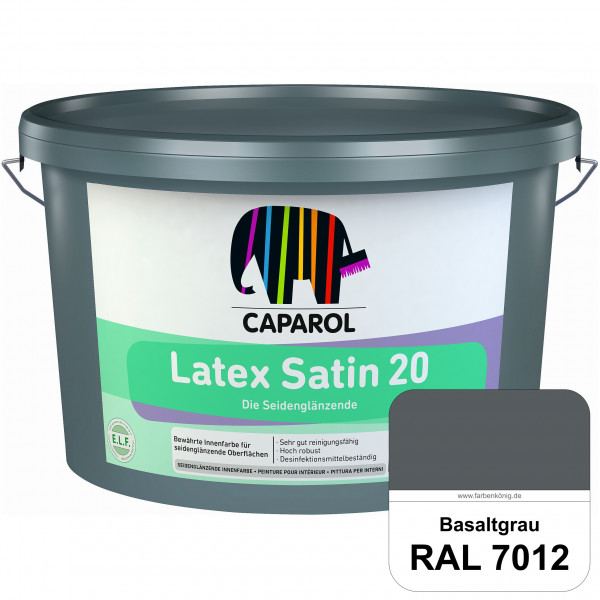 Latex Satin 20 (RAL 7012 Basaltgrau) strapazierfähige seidenglänzende Latexfarbe (Innen)