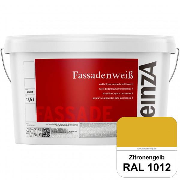 einzA Fassadenweiß (RAL 1012 Zitronengelb) Sil-Fassadenfarbe gegen Schmutz & Vergrünung
