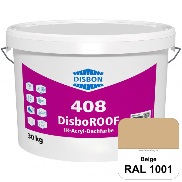 DisboROOF 408 1K-Acryl-Dachfarbe (RAL 1001 Beige) Elastische Reinacrylatbeschichtung für Betondachst