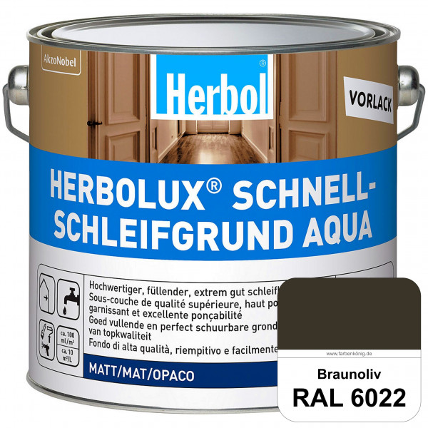 Schnellschleifgrund Aqua (RAL 6022 Braunoliv) wasserverdünnbarer Vorlack mit hervorragender Schleifb