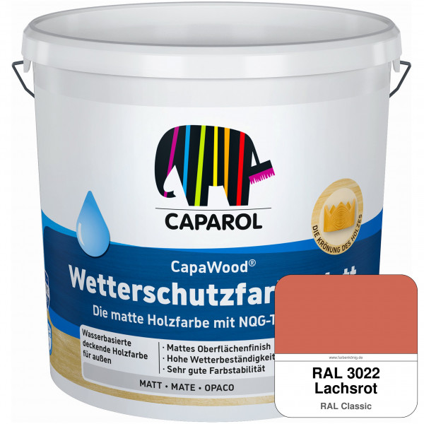 CapaWood® Wetterschutzfarbe Matt (RAL 3022 Lachsrot) - ersetzt Capadur Wetterschutzfarbe Matt