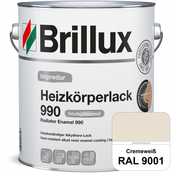 Heizkörperlack 990 (RAL 9001 Cremeweiß) strapazierfähiger Heizkörperlack