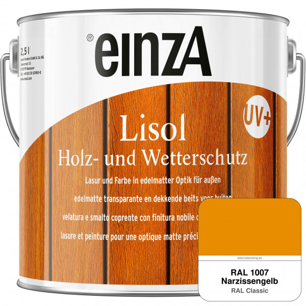 einzA Lisol Holz- und Wetterschutz Lasur und Farbe (RAL 1007 Narzissengelb)