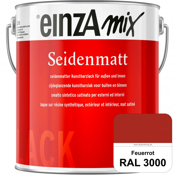 einzA Seidenmatt (RAL 3000 Feuerrot) Lösemittelhaltiger Seidenmattlack