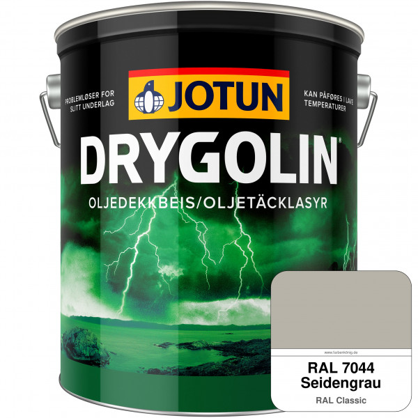 DRYGOLIN Oljedekkbeis - Deckende & wetterbeständige Öllasur für Außen (RAL 7044 Seidengrau)