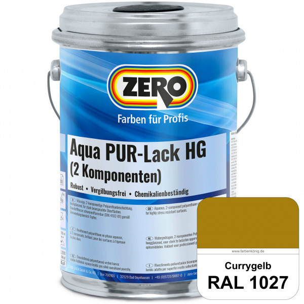 Aqua PUR-Lack HG inkl. Härter (RAL 1027 Currygelb)