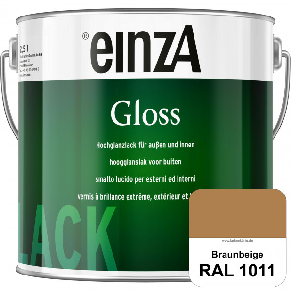 einzA Gloss (RAL 1011 Braunbeige) Hochwertiger Alkydharzlack in Premium-Qualität, hochglänzend.