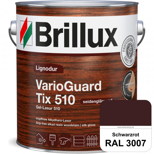 Lignodur VarioGuard Tix 510 (Gel-Lasur 510) RAL 3007 Schwarzrot